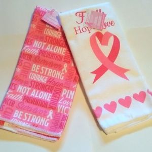 Nwt 2 Pack Breast Cancer Hand Towels